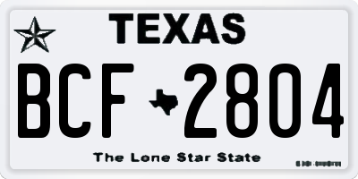 TX license plate BCF2804