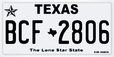 TX license plate BCF2806