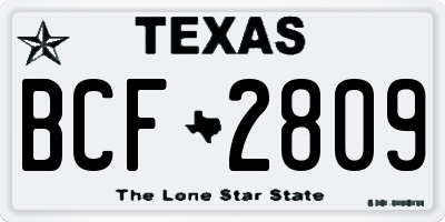 TX license plate BCF2809