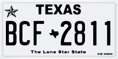 TX license plate BCF2811
