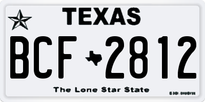 TX license plate BCF2812
