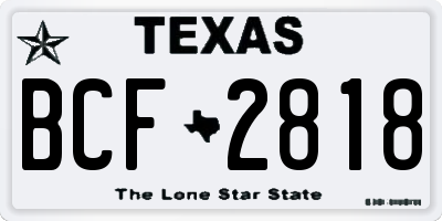 TX license plate BCF2818