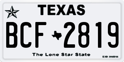 TX license plate BCF2819