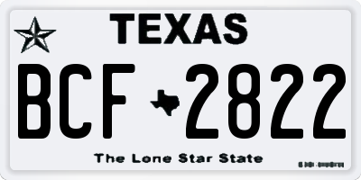 TX license plate BCF2822
