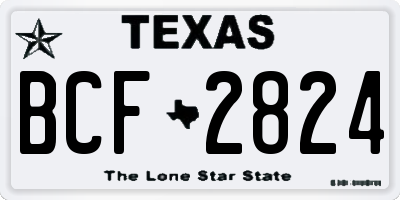 TX license plate BCF2824