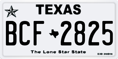 TX license plate BCF2825