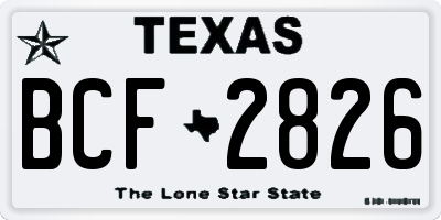 TX license plate BCF2826