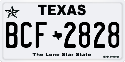 TX license plate BCF2828