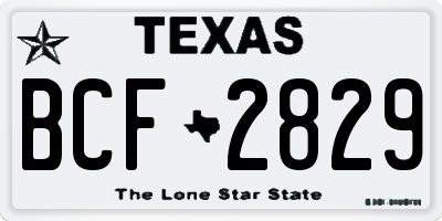 TX license plate BCF2829