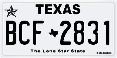 TX license plate BCF2831