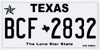 TX license plate BCF2832