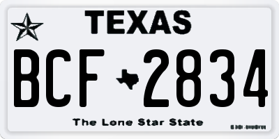 TX license plate BCF2834