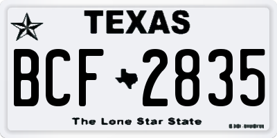 TX license plate BCF2835