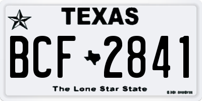 TX license plate BCF2841