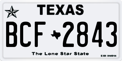 TX license plate BCF2843