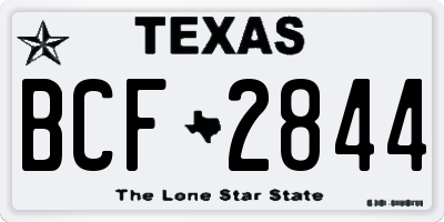 TX license plate BCF2844