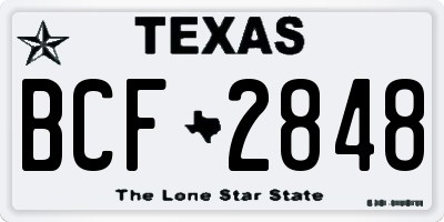 TX license plate BCF2848