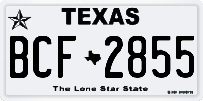 TX license plate BCF2855