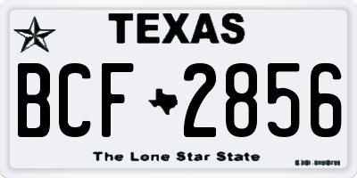 TX license plate BCF2856