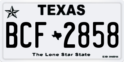 TX license plate BCF2858