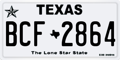 TX license plate BCF2864