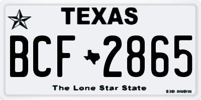 TX license plate BCF2865