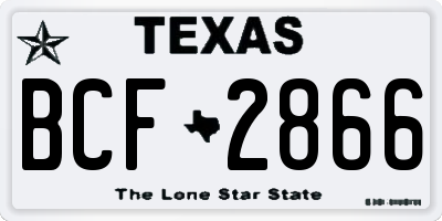 TX license plate BCF2866