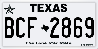 TX license plate BCF2869