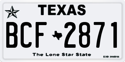TX license plate BCF2871