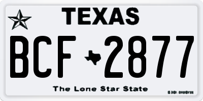 TX license plate BCF2877