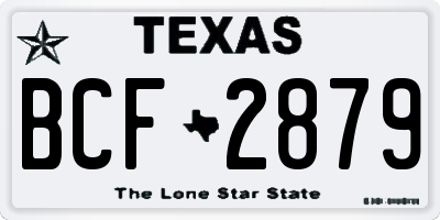 TX license plate BCF2879