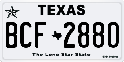 TX license plate BCF2880