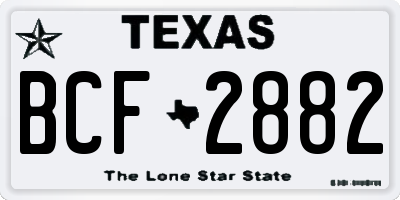 TX license plate BCF2882