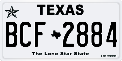 TX license plate BCF2884