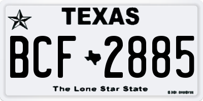 TX license plate BCF2885