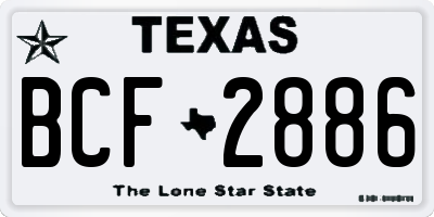TX license plate BCF2886