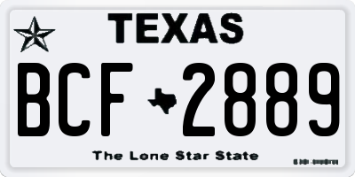 TX license plate BCF2889