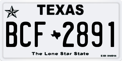 TX license plate BCF2891