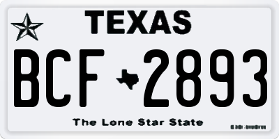TX license plate BCF2893