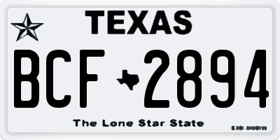 TX license plate BCF2894