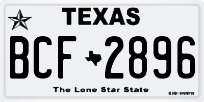 TX license plate BCF2896