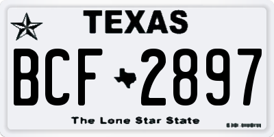 TX license plate BCF2897