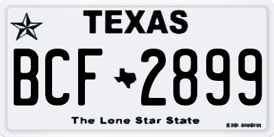 TX license plate BCF2899