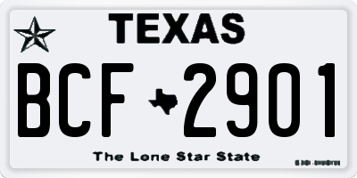 TX license plate BCF2901