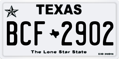 TX license plate BCF2902