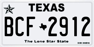 TX license plate BCF2912