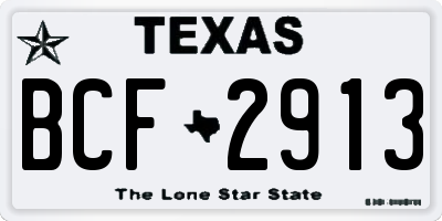 TX license plate BCF2913