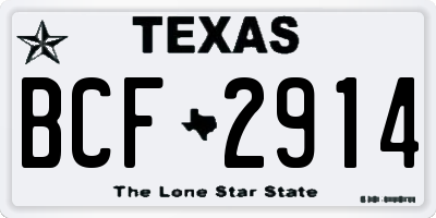 TX license plate BCF2914