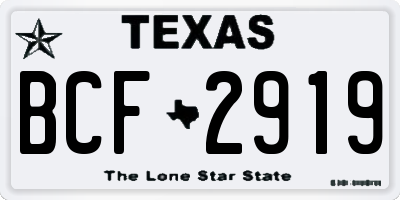TX license plate BCF2919