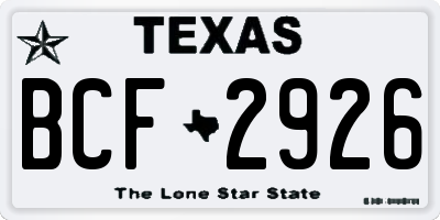 TX license plate BCF2926